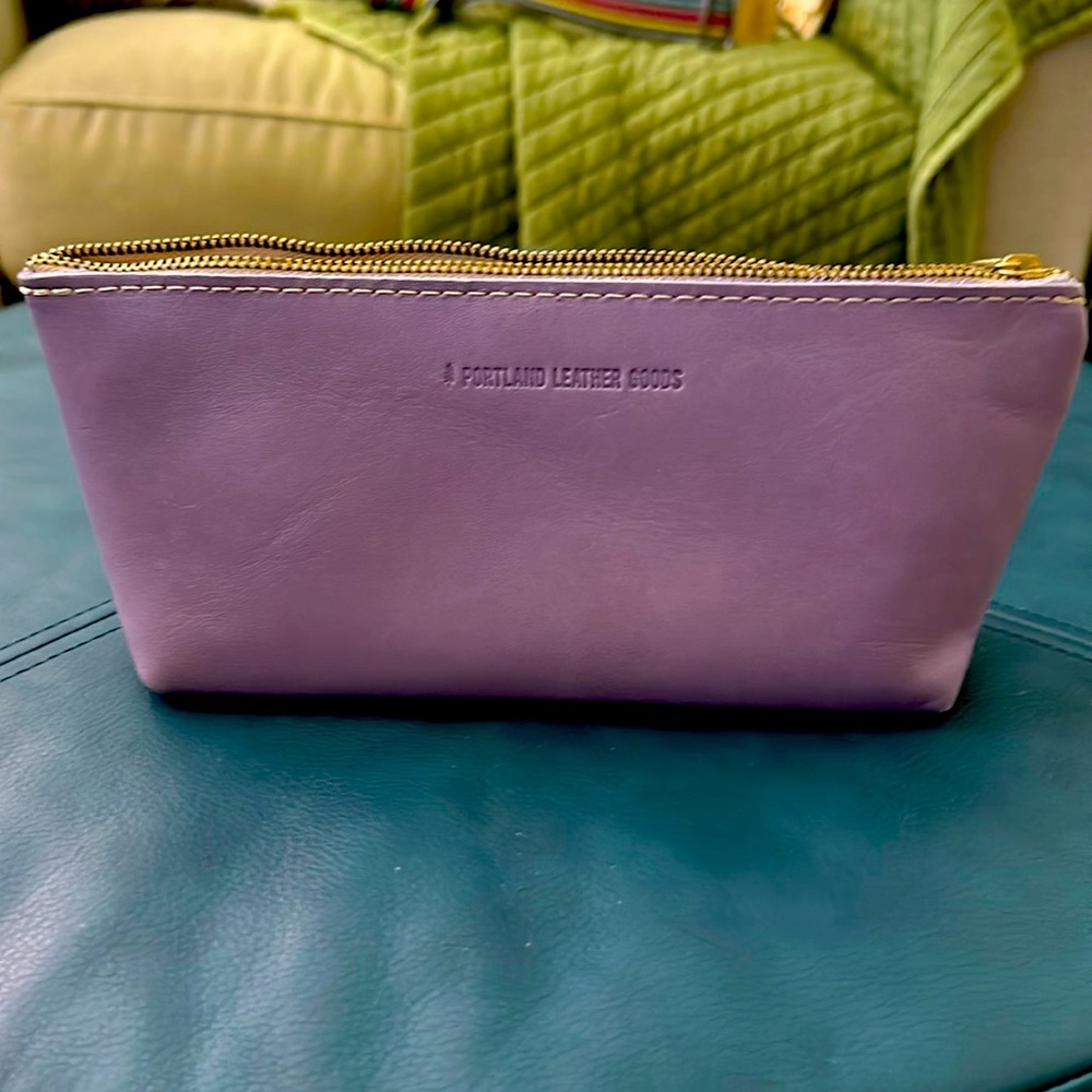 Portland Leather Goods lavender utility bag